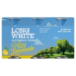 Picture of Long White Vodka Hazy Lemon 4.8% 6pack Cans 320ml