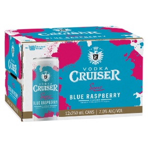 Picture of Cruiser 7% Vodka Sour Blue Raspberry 12pack Cans 250ml