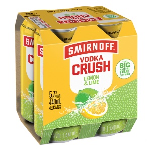Picture of Smirnoff Crush 5.7% Lemon Lime 4pk Can 440ml