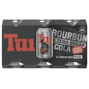 Picture of Tui 7% Bourbon & Zero Sugar Cola 6pack Cans 330ml